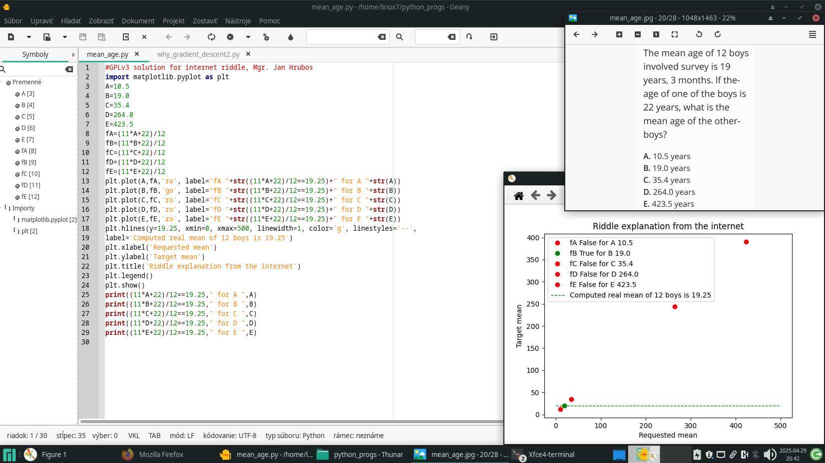 Dnes sme diskutovali o tejto hádanke a ako vždy som ju nakreslil: