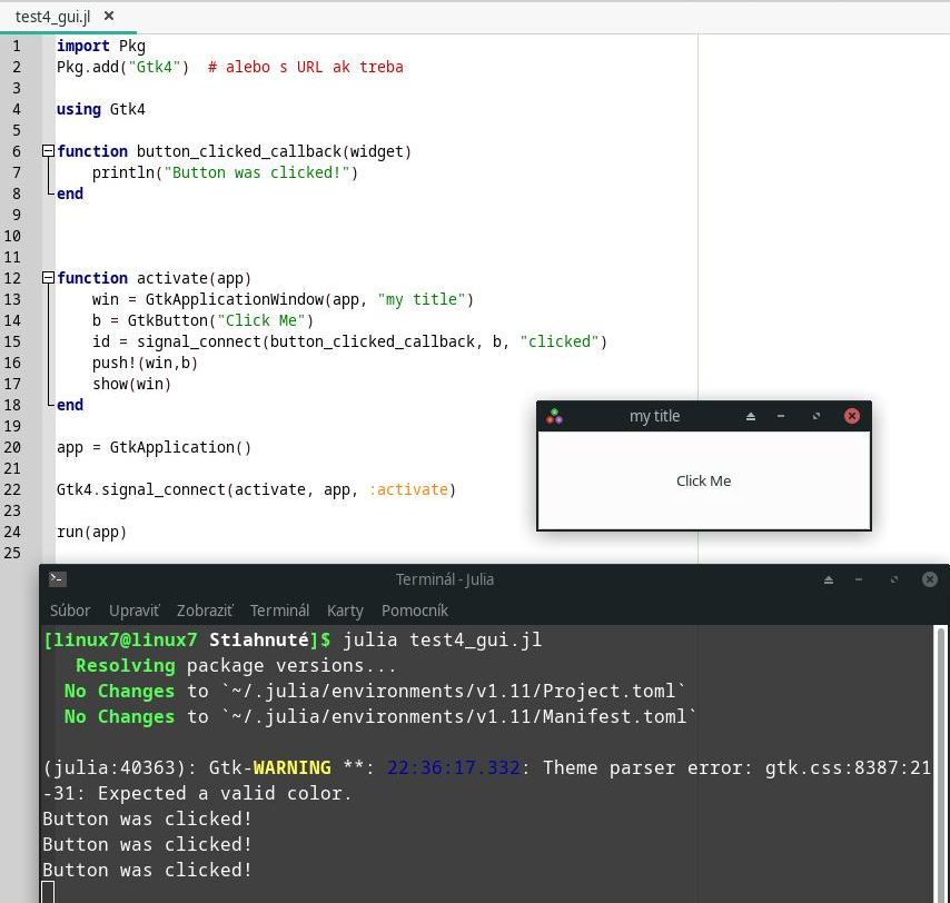 Už ste skúsili jazyk Julia v XFCE v Manjaro Linuxe? Zopár obrázkov na rozbeh: