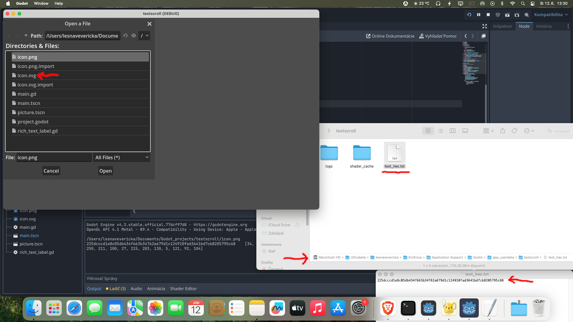 How to sha256 file with open dialog and save it to user space in Godot4