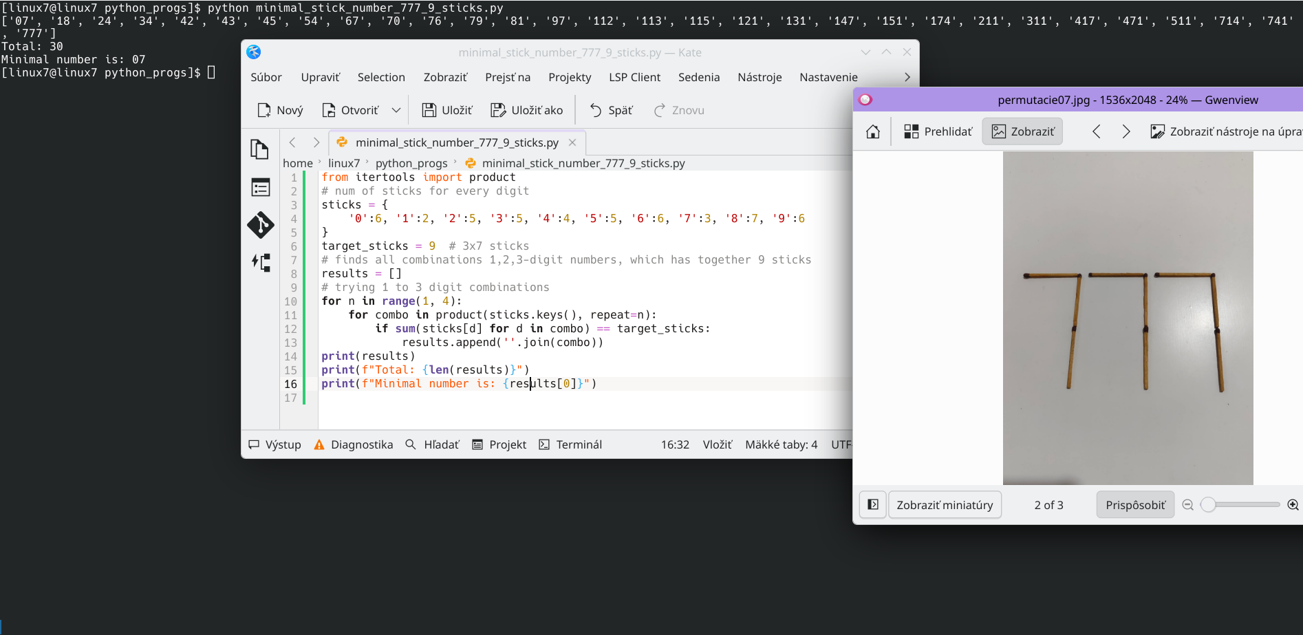 Aké minimálne číslo sa dá stvoriť z čísla 777, ktoré obsahuje 9 palíčiek len presunom týchto palíčiek? A dokážeme to nakódiť s gpt?