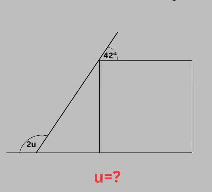 Dnešný týzer, dráždič mozgu je: (180-42)/2=u=69° Bez proporcií, prežeňme: