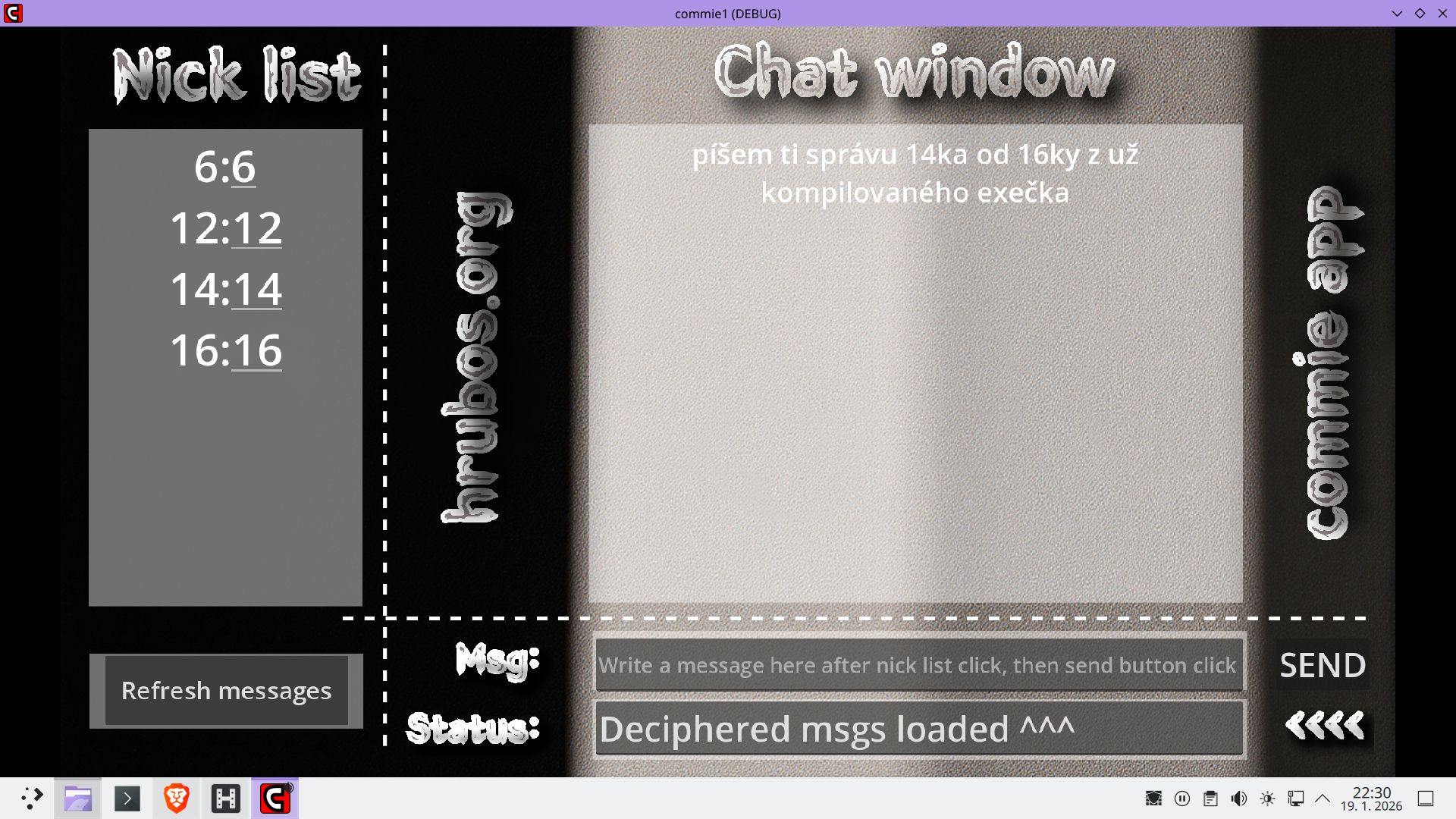 commie1 communicating from binary