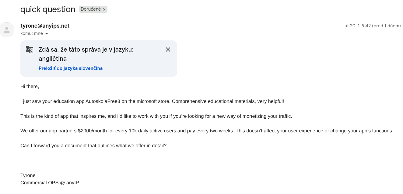 Dáme vám $2000, ale dostanete holú. Ste kreatívni chlapi, ale ani my nie sme na hlavu :)