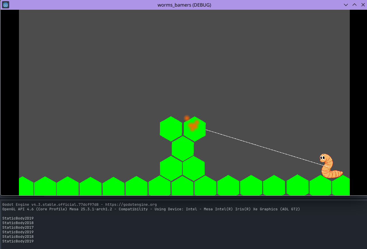 Worms bamers, zdrojáčik utešene pribúda a my testujeme prvé fičúry, aka Červíci bombíci