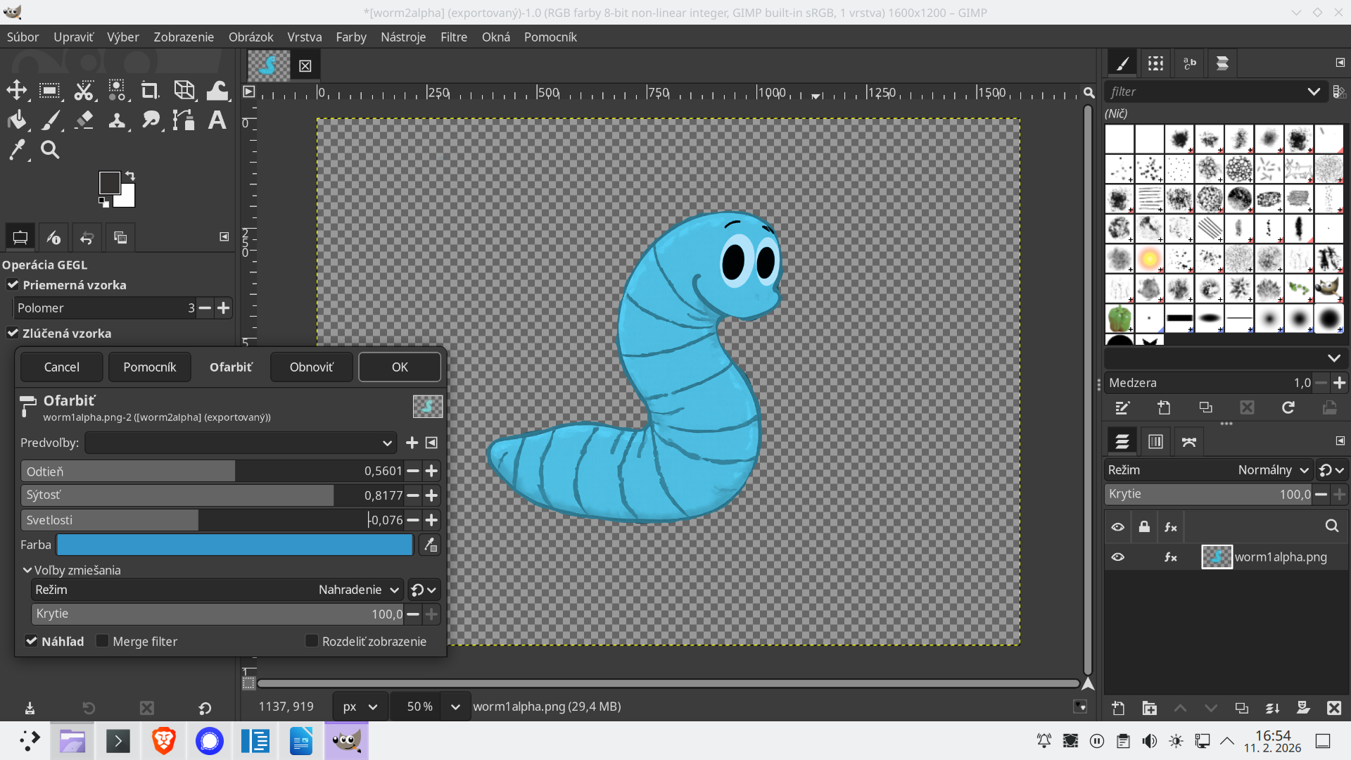 okay, každý deň o kúsok vpred, dnes v hre Worms bamers, Červíci bombíci, sme si vytvorili nepriateľského červíka, ktorý bude bojovať za modrú zástavku
