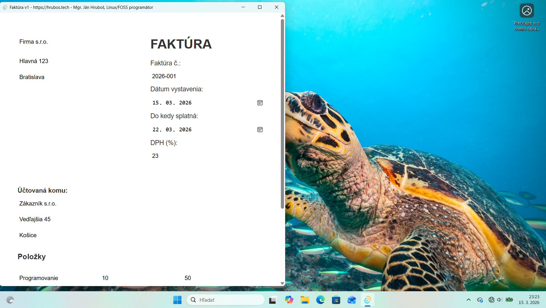 fakturav1 running on windows11