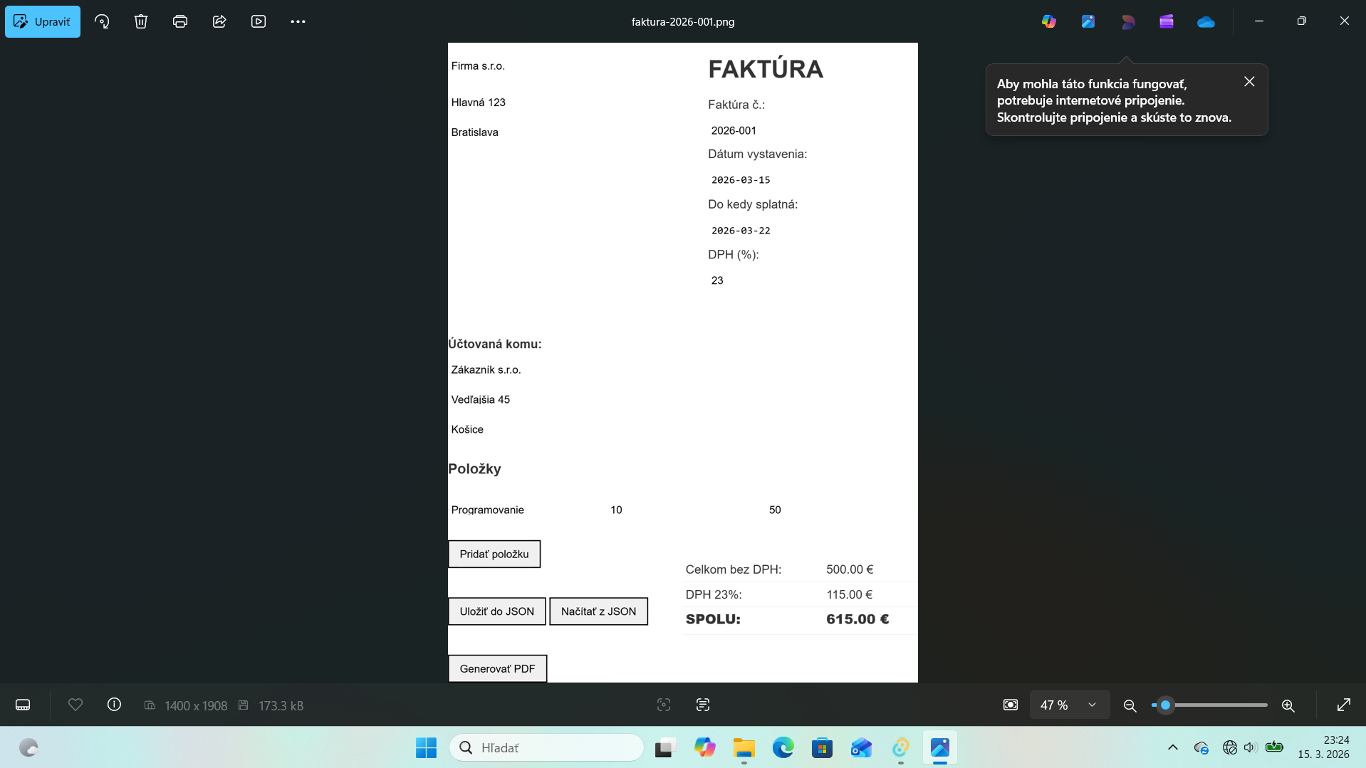 faktura generovana windows11