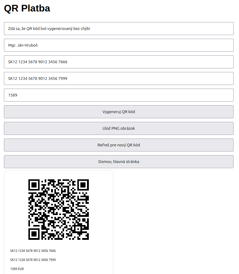 Tak, čo? Dokáže Vaša pokladnica už gnerovať QR kód pre bezkontaktnú platbu povinnú od 1.5.2026? Tu je GPL3 zdroják zdarma:
