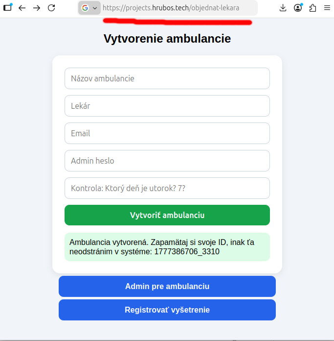 Dummy appka: Objednajte sa cez nás k lekárovi Alebo Zasa som sa hral s laravelom nejaké 3-4h a vznikol projektík pre ambulancie
