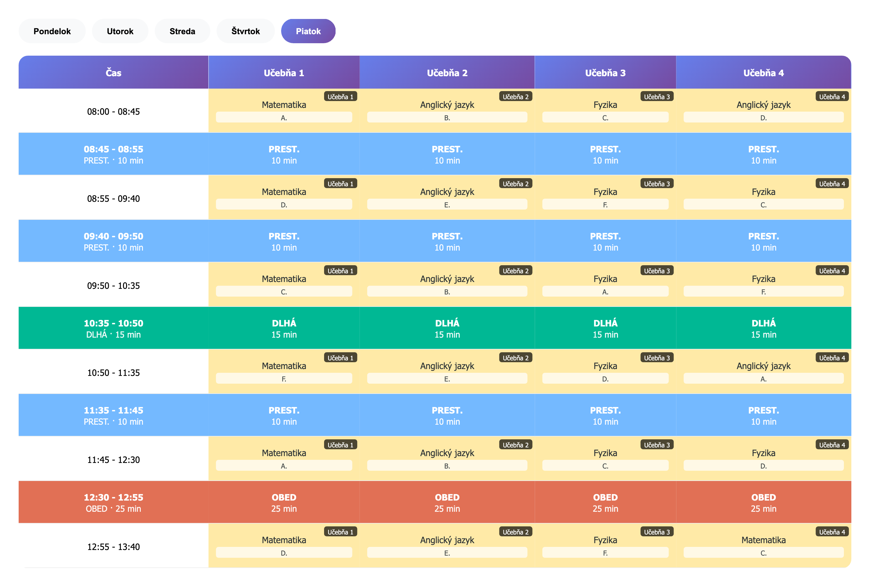 v8 timetable