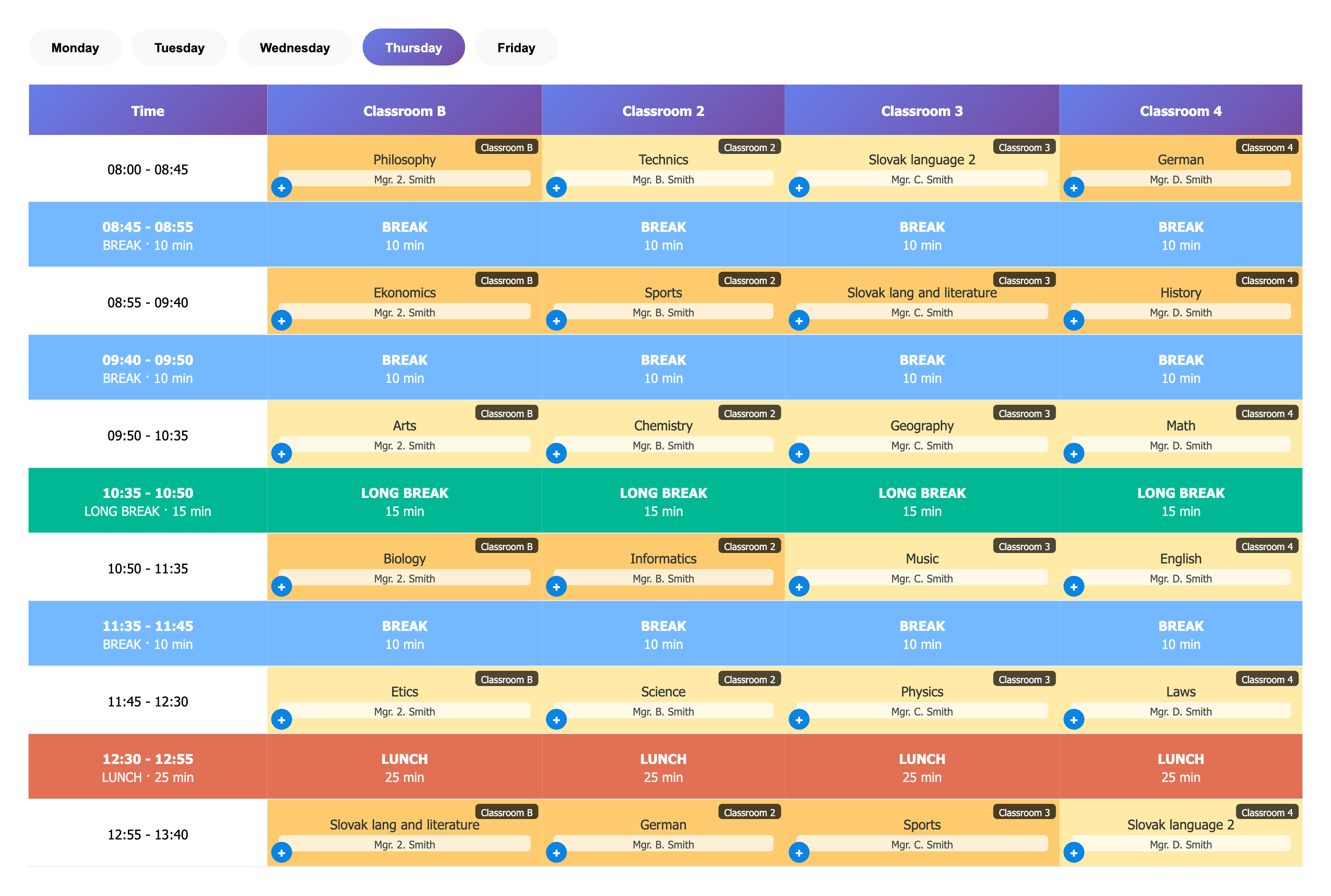 timetable