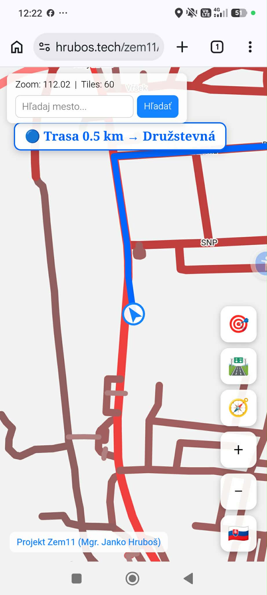 Okay, dnes sme opravovali v projekte Zem11 sekanie mapy mesto á prepočítavanie trasy, na ktorej sme: