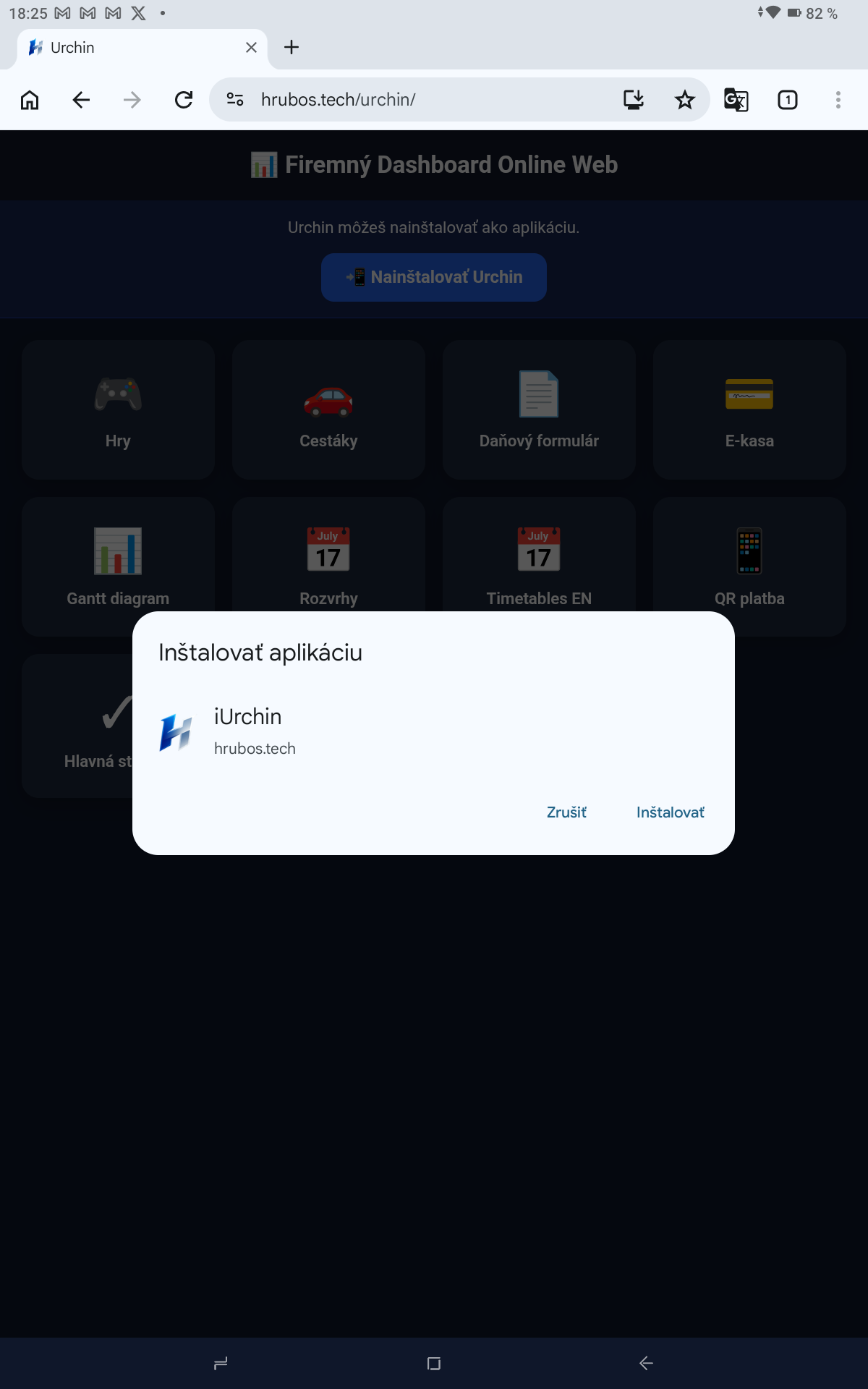 Už si môžete iUrchin inštalovať ako aplikáciu PWA do Android alebo iPad na plochu: https://hrubos.tech/urchin/