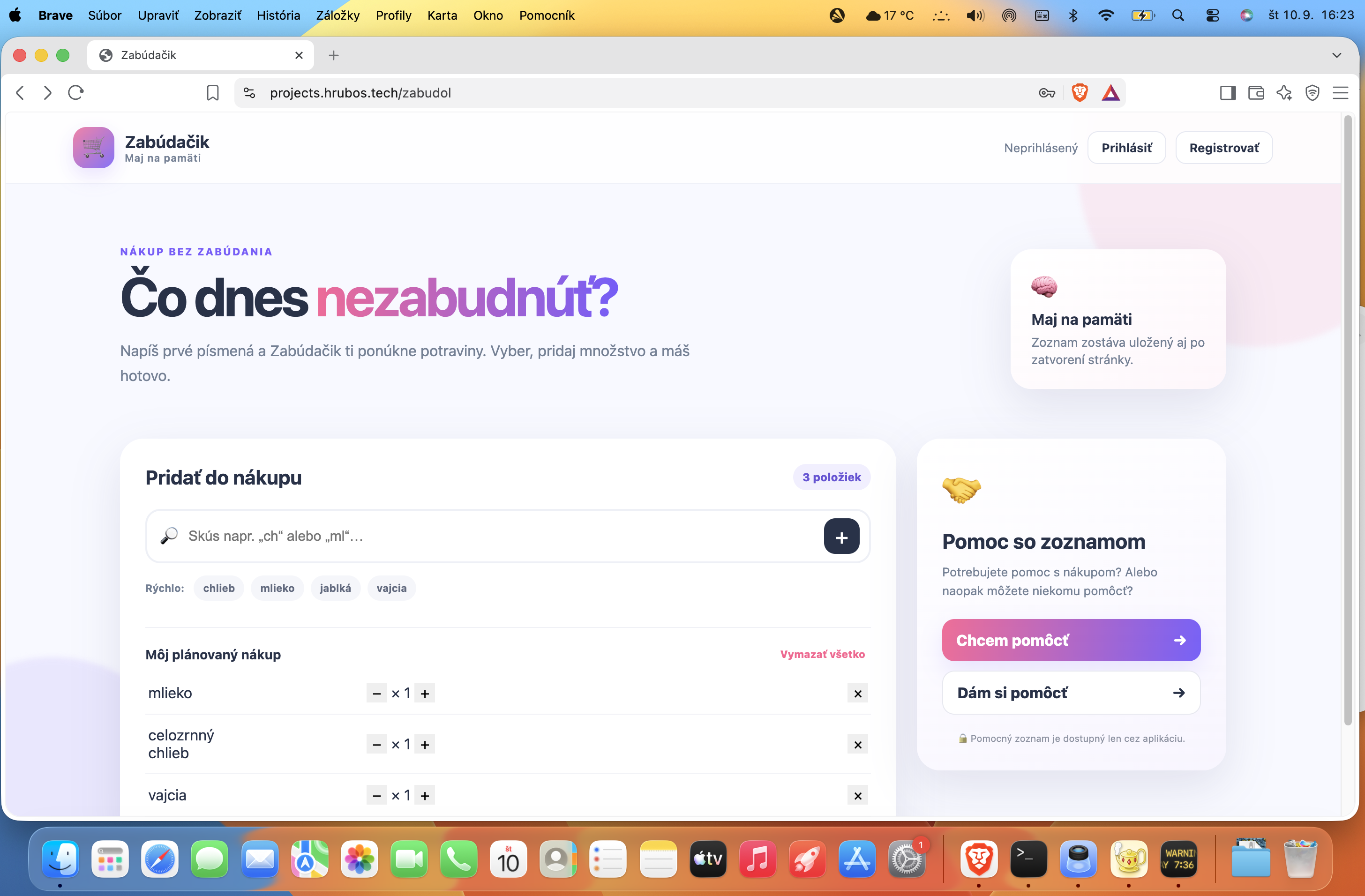 Zabúdáčik - appka pre nakupovanie a zdieľanie akcií, nákupov, nápadov pre vás zdarma