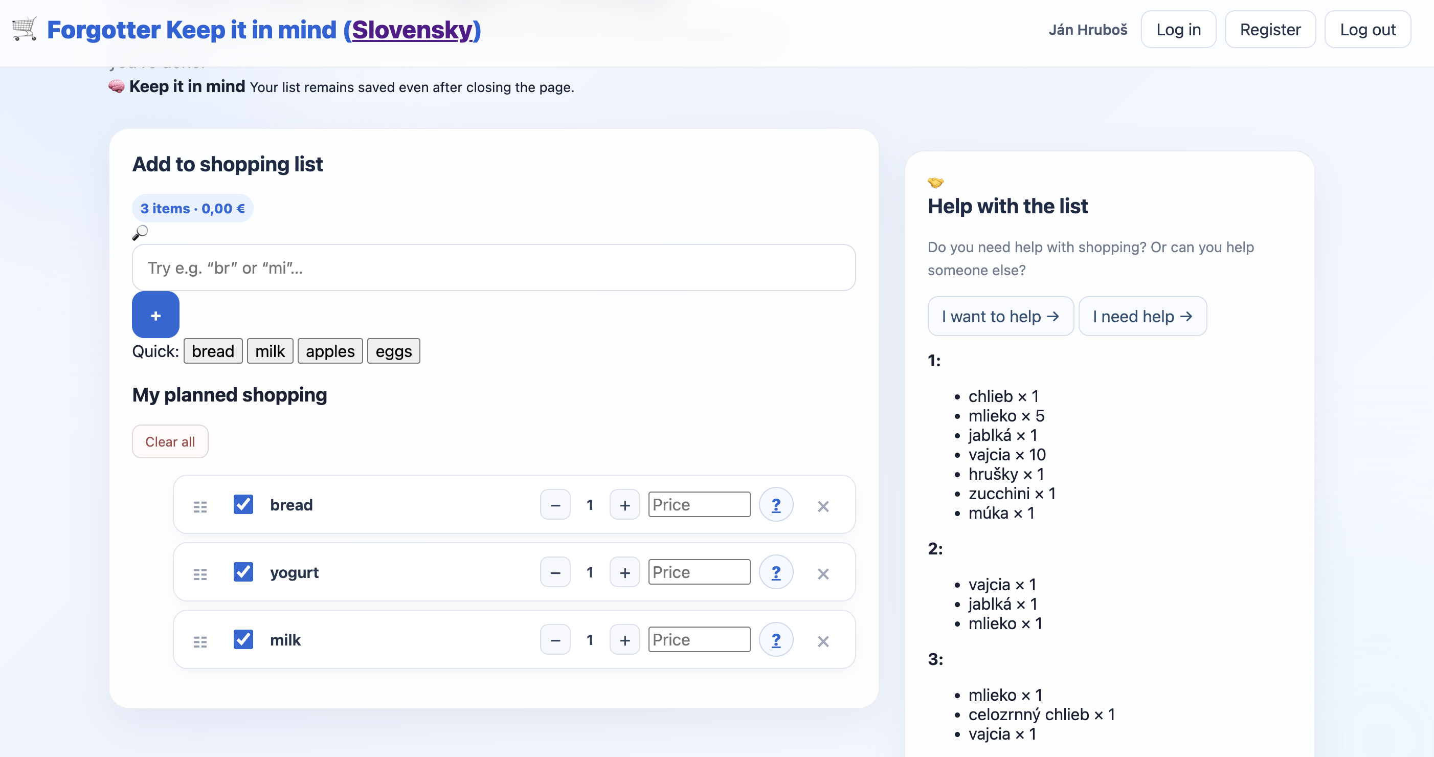 forgotter translates groceries